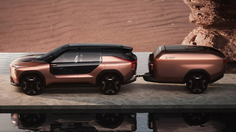 Предвестник совершенно нового Mitsubishi Pajero Sport? Представлен Mitsubishi Elevance — роскошный гибридный внедорожник с пятью моторами и внедорожным прицепом